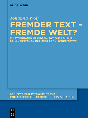cover image of Fremder Text – fremde Welt?